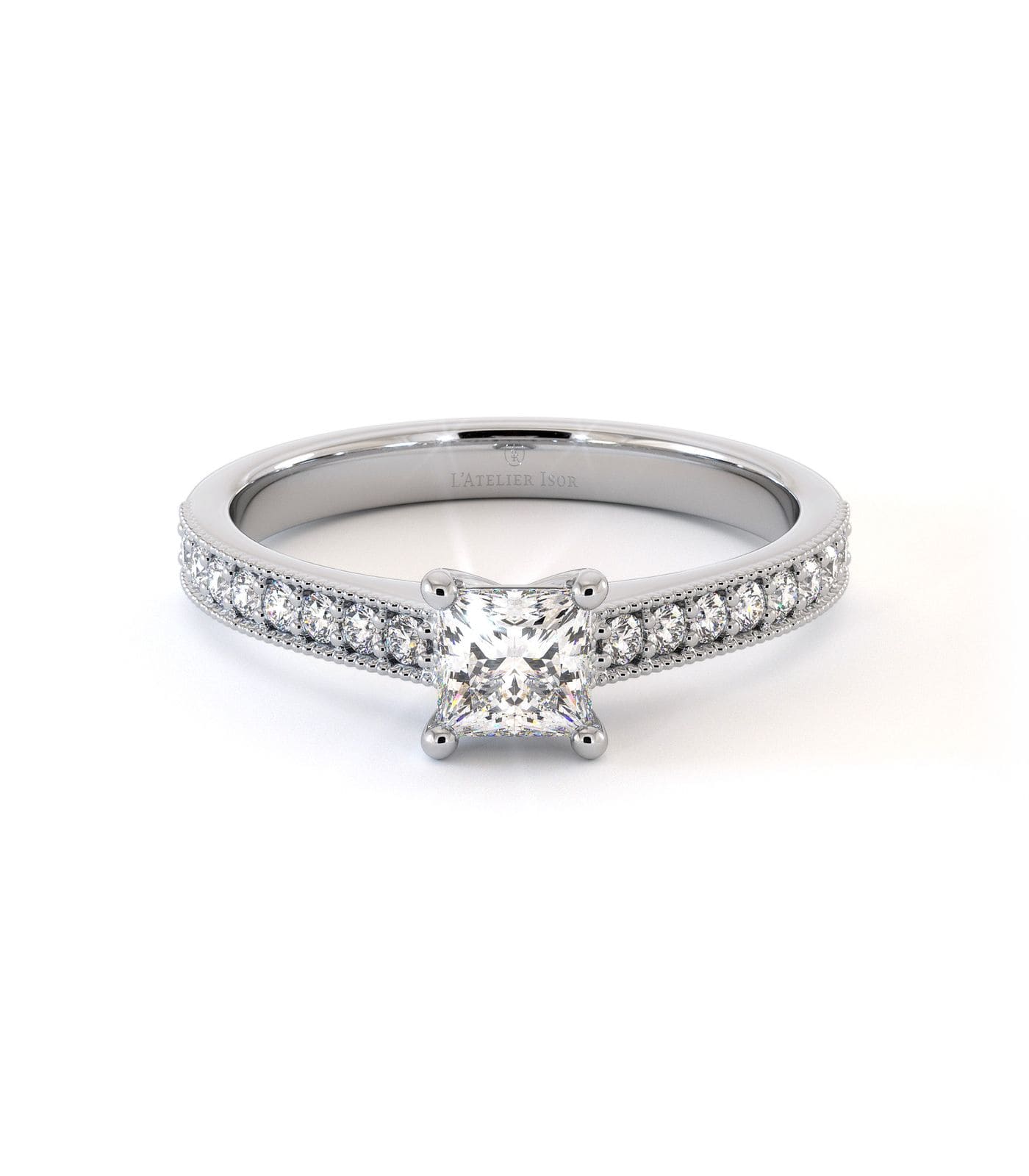 Bague de fiançailles Victoria, solitaire diamant en or 18 carats - Maison Isor