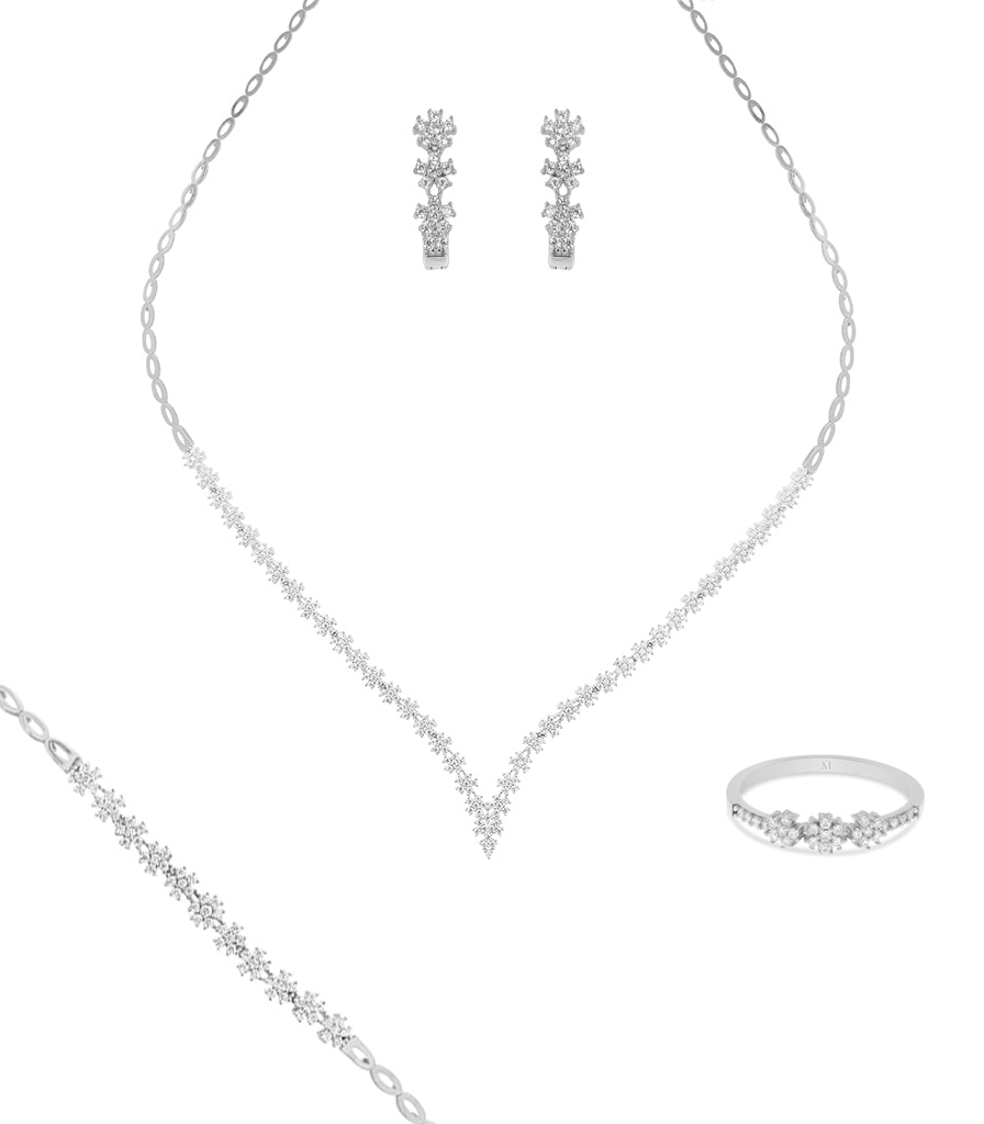 Parure Dandelion - Or Blanc