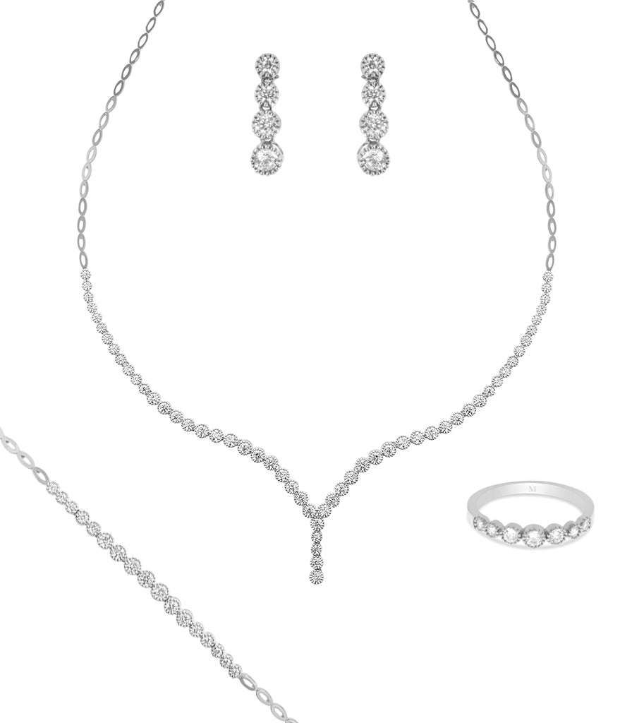 Parure Hazel - Or Blanc