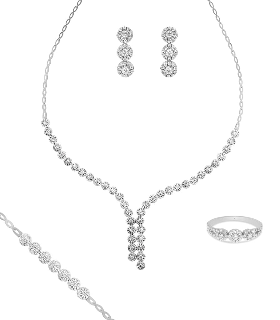 Parure Sage - Or Blanc