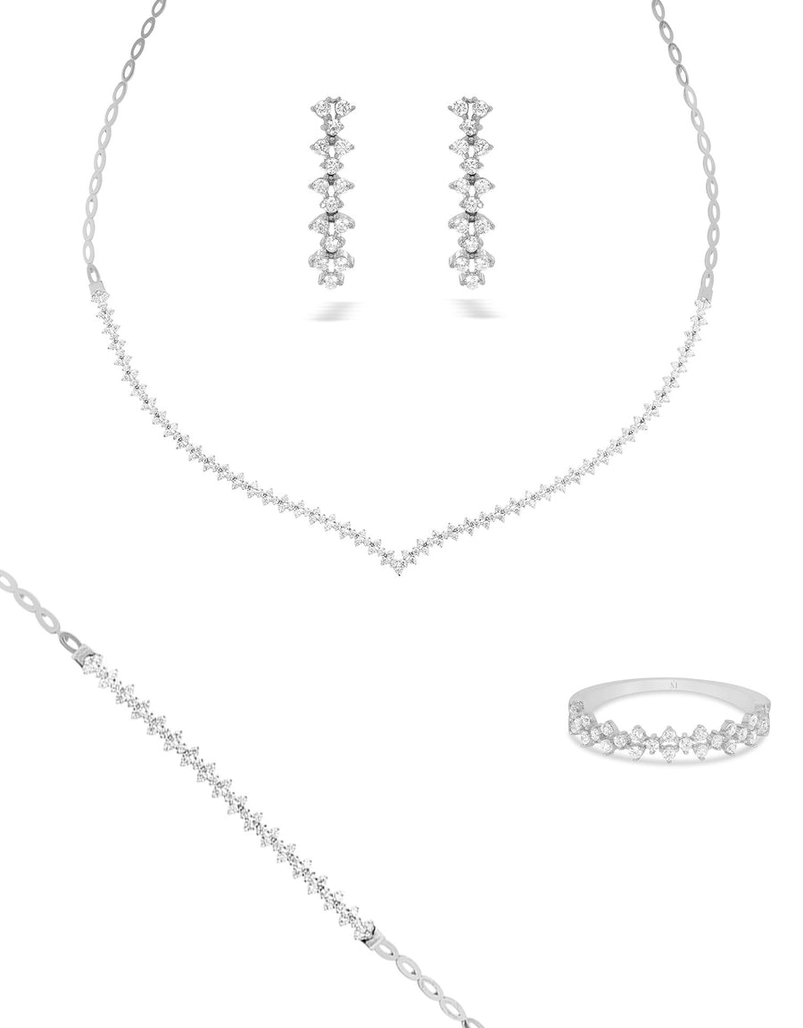 Parure Rose - Or Blanc